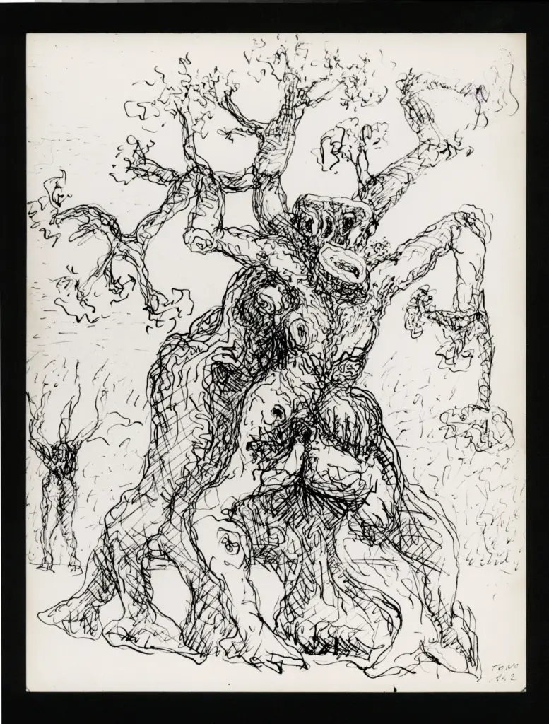 Anonimo , Zancanaro, Antonio - sec. XX - Tronco di albero , fronte