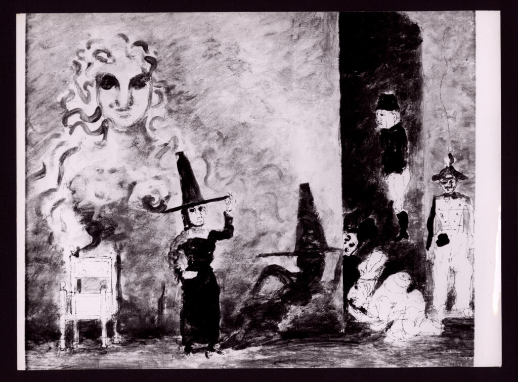 Anonimo , Zancanaro, Antonio - sec. XX - Donna con cappello e altri personaggi