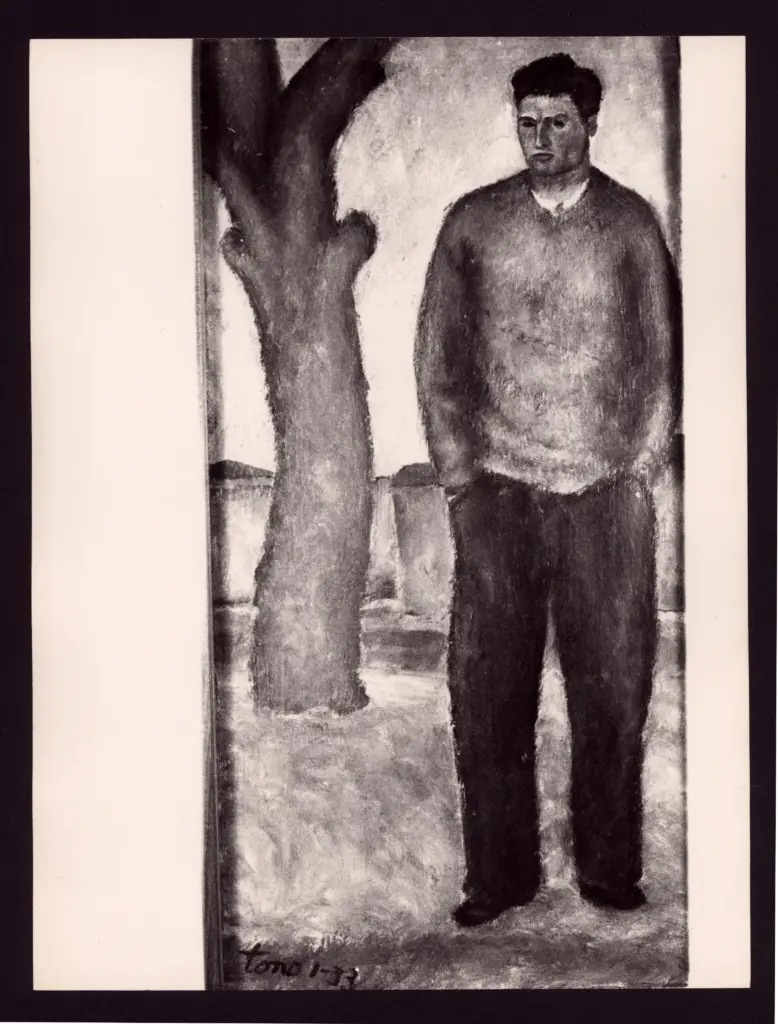 Anonimo , Zancanaro, Antonio - sec. XX - Uomo vicino a un albero , fronte