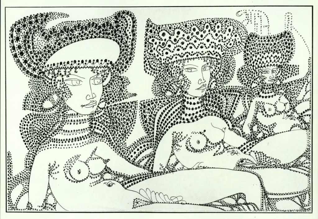 Quiresi, Ezio , Zancanaro, Antonio - sec. XX - Imperatice Teucra Poppea e Ancelle Semplici