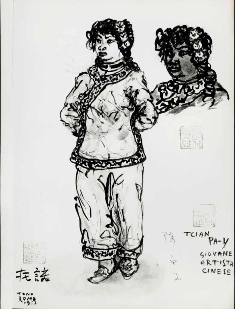 Anonimo , Zancanaro, Tono - sec. XX - Ticia Pa-y, Giovane artista cinese , fronte