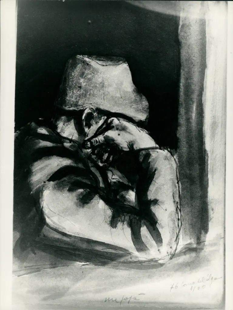 Anonimo , Zancanaro, Tono - sec. XX - Me pap&agrave; che riposa , fronte