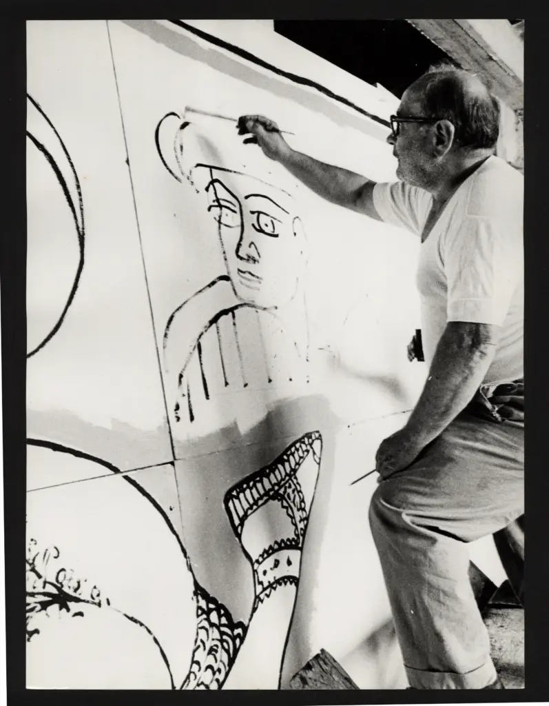 Anonimo , Zancanaro, Antonio - sec. XX - Artista che dipinge , fronte