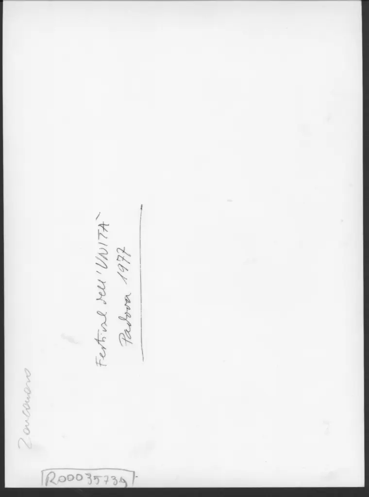 Anonimo , Zancanaro, Antonio - sec. XX - Foto del Festival Dell'Unit&agrave; , retro