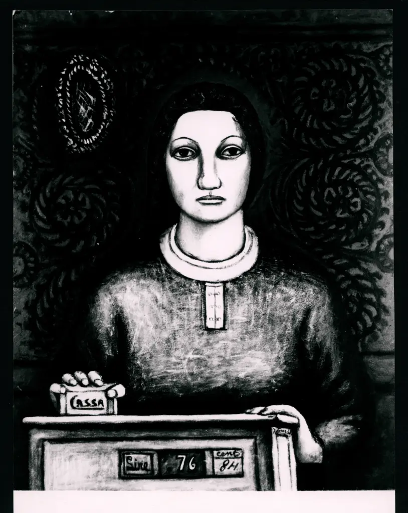 Quiresi, Ezio , Zancanaro, Antonio - sec. XX - Donna alla cassa , fronte