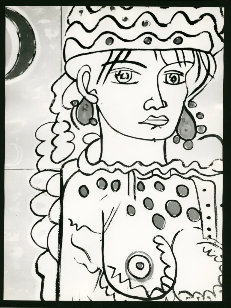 Anonimo , Zancanaro, Antonio - sec. XX - Donna nuda con luna sullo sfondo , fronte