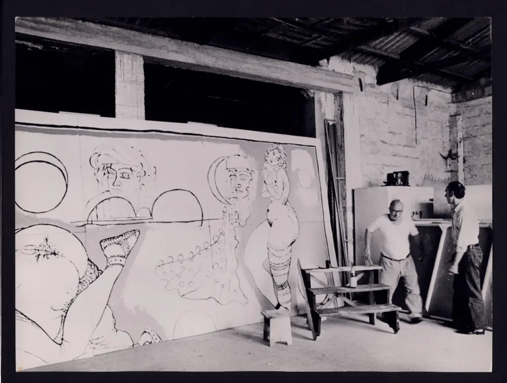 Anonimo , Zancanaro, Antonio - sec. XX - Foto di un'opera poggiata sulla parete , fronte