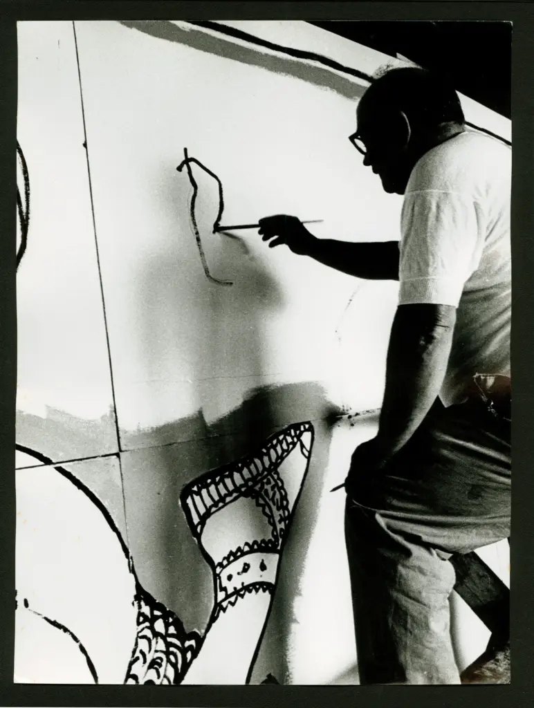 Anonimo , Zancanaro, Antonio - sec. XX - Artista che dipinge , fronte