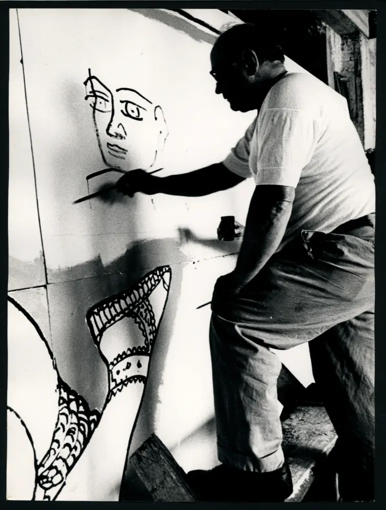 Anonimo , Zancanaro, Antonio - sec. XX - Artista che dipinge , fronte