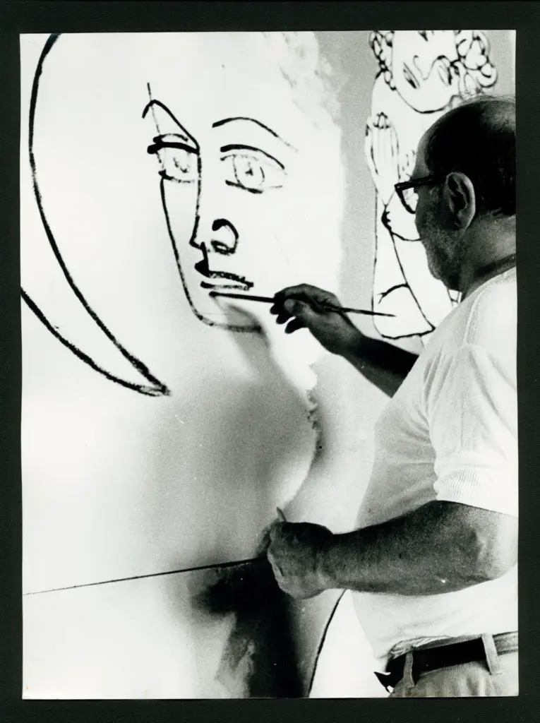 Anonimo , Zancanaro, Antonio - sec. XX - Artista che dipinge , fronte