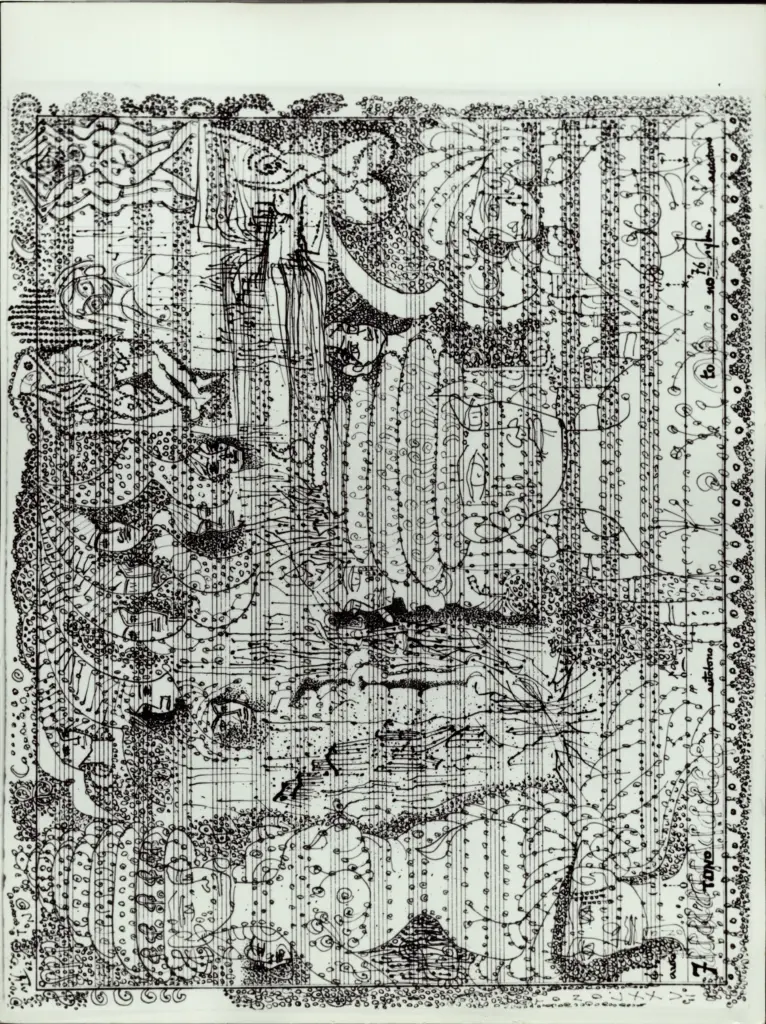 Anonimo , Zancanaro, Antonio - sec. XX - Spartito con personaggi in sottofondo , fronte