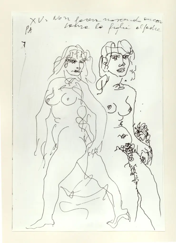 Universit&agrave; di Pisa. Dipartimento di Storia delle Arti , Zancanaro, Antonio - sec. XX - "Divina Commedia": quaderno B, foglio 34 recto: "Non faceva nascendo ancor paura" , fronte