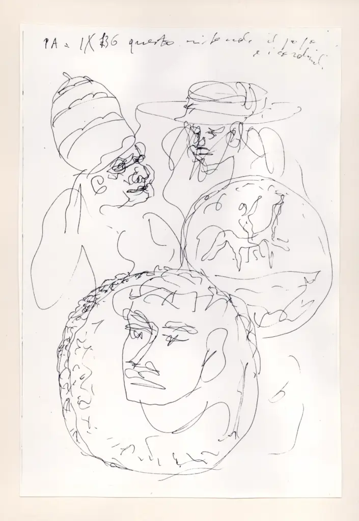 Universit&agrave; di Pisa. Dipartimento di Storia delle Arti , Zancanaro, Antonio - sec. XX - "Divina Commedia": quaderno B, foglio 32 recto: "A questo intende il Papa [...]" , fronte