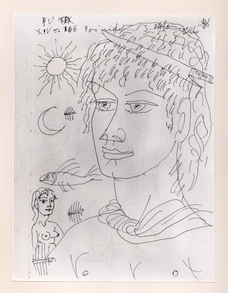 Università di Pisa. Dipartimento di Storia delle Arti , Zancanaro, Antonio - sec. XX - "Divina Commedia": quaderno B, foglio 11 recto: "S.Stefano Bello" , fronte