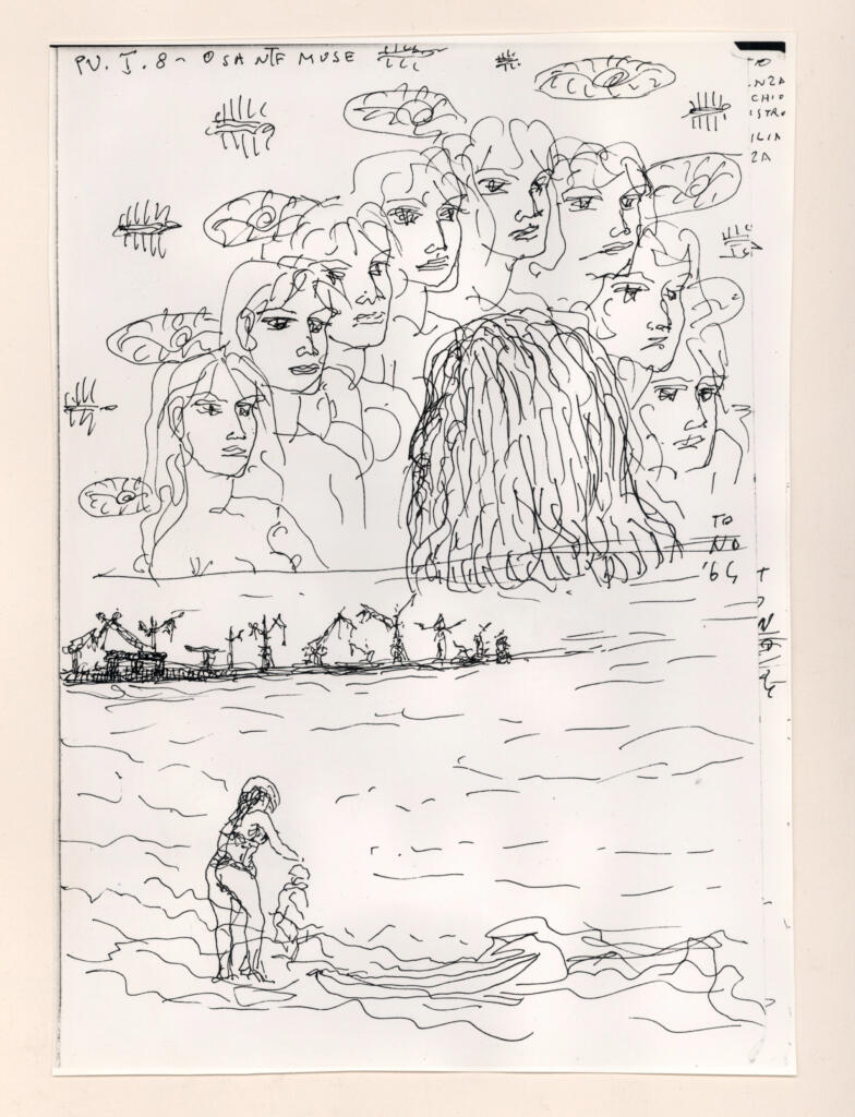 Università di Pisa. Dipartimento di Storia delle Arti , Zancanaro, Antonio - sec. XX - "Divina Commedia": quaderno B, foglio 1 recto: "O Sante Muse" , fronte