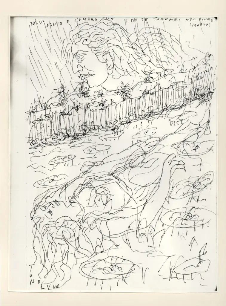 Universit&agrave; di Pisa. Dipartimento di Storia delle Arti , Zancanaro, Antonio - sec. XX - "Divina Commedia": quaderno B, foglio 3 recto: "Pia dei Tolomei" , fronte