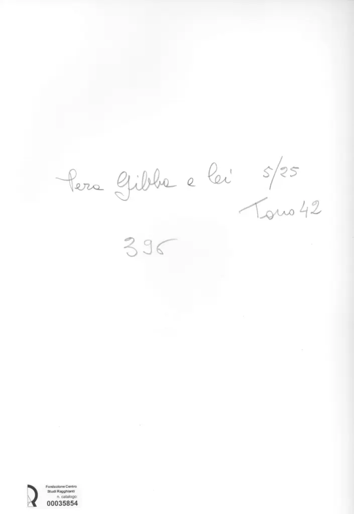 Anonimo , Zancanaro, Antonio - sec. XX - Pera Gibba e lei , retro