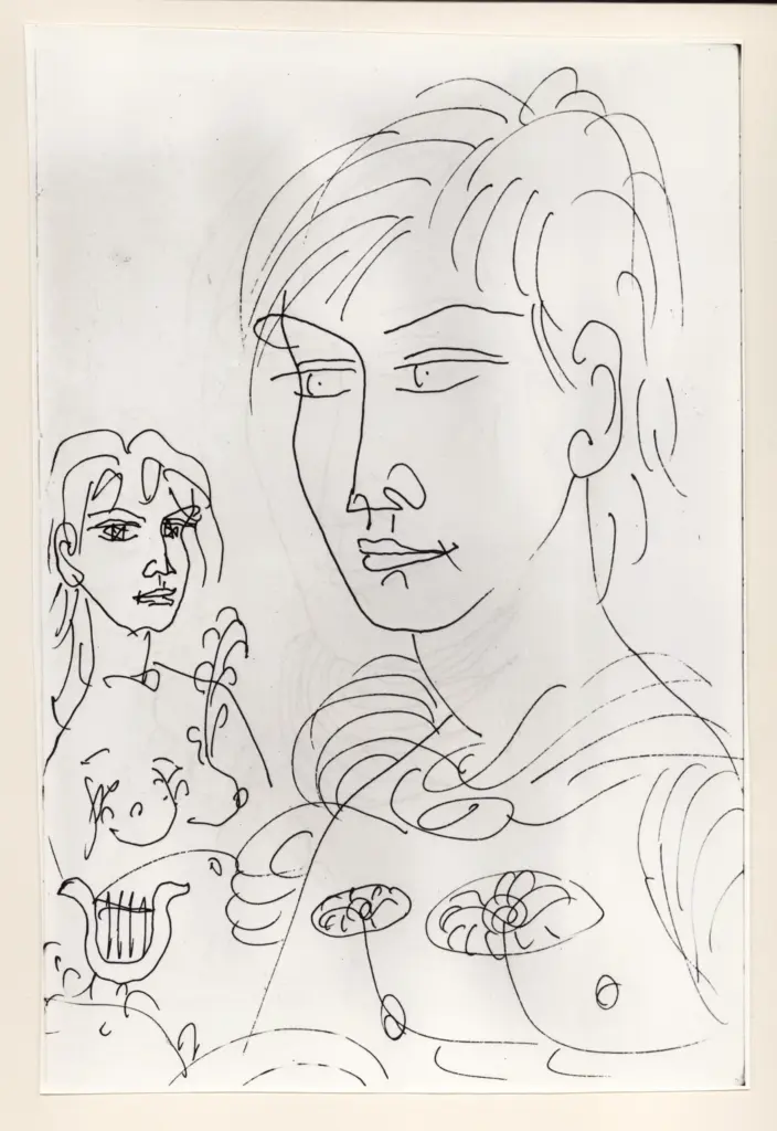 Universit&agrave; di Pisa. Dipartimento di Storia delle Arti , Zancanaro, Antonio - sec. XX - "Divina Commedia": quaderno B, foglio 67 recto: "O buon Apollo" , fronte