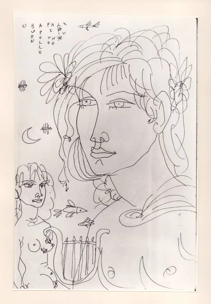 Universit&agrave; di Pisa. Dipartimento di Storia delle Arti , Zancanaro, Antonio - sec. XX - Divina Commedia: quaderno B, foglio 65 recto: "O buon Apollo"