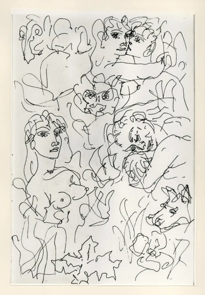 Universit&agrave; di Pisa. Dipartimento di Storia delle Arti , Zancanaro, Antonio - sec. XX - "Divina Commedia": quaderno B, foglio 60 recto: "Tanto era forte il sonno" , fronte