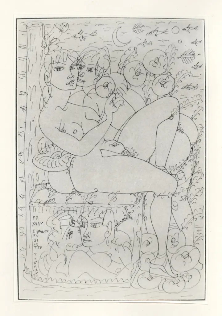 Anonimo , Zancanaro, Antonio - sec. XX - Paradiso XXVI - E quanto fu diletto , fronte