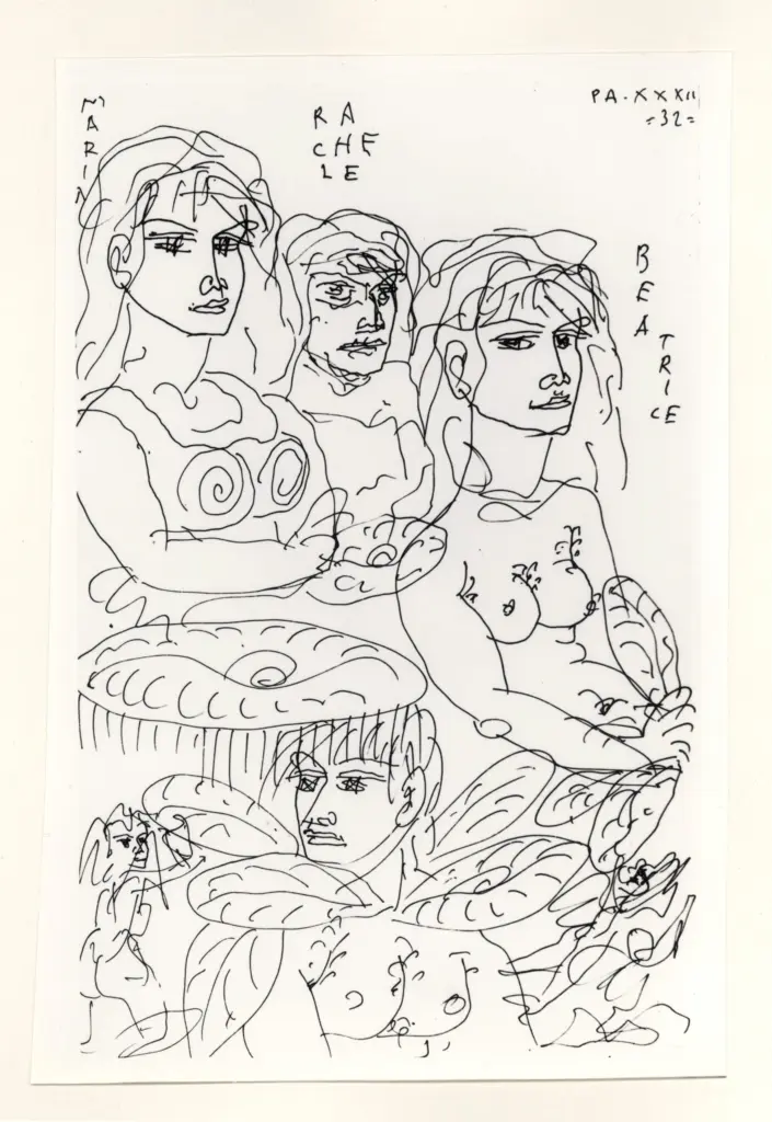 Anonimo , Zancanaro, Antonio - sec. XX - Paradiso XXXII - Maria, Rachele e Beatrice , fronte