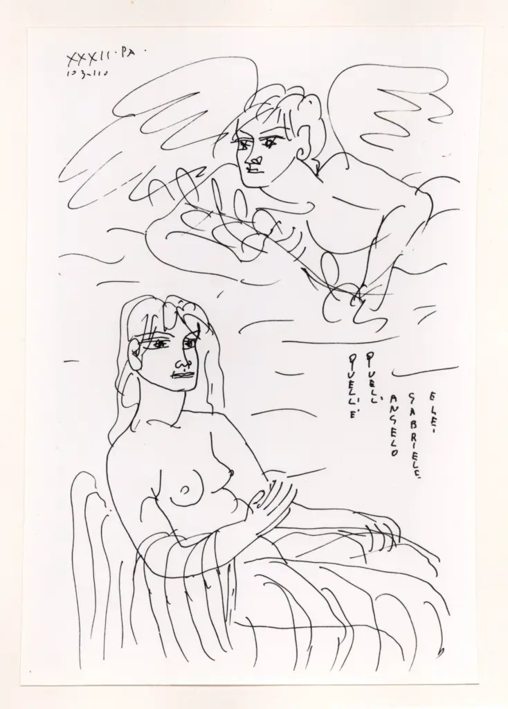 Anonimo , Zancanaro, Antonio - sec. XX - Paradiso XXXII - Angelo Gabriele , fronte