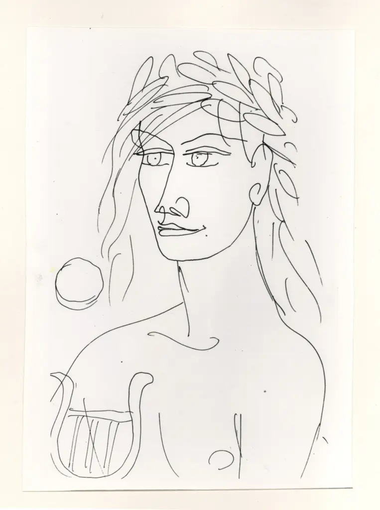 Anonimo , Zancanaro, Antonio - sec. XX - Figura con cetra , fronte