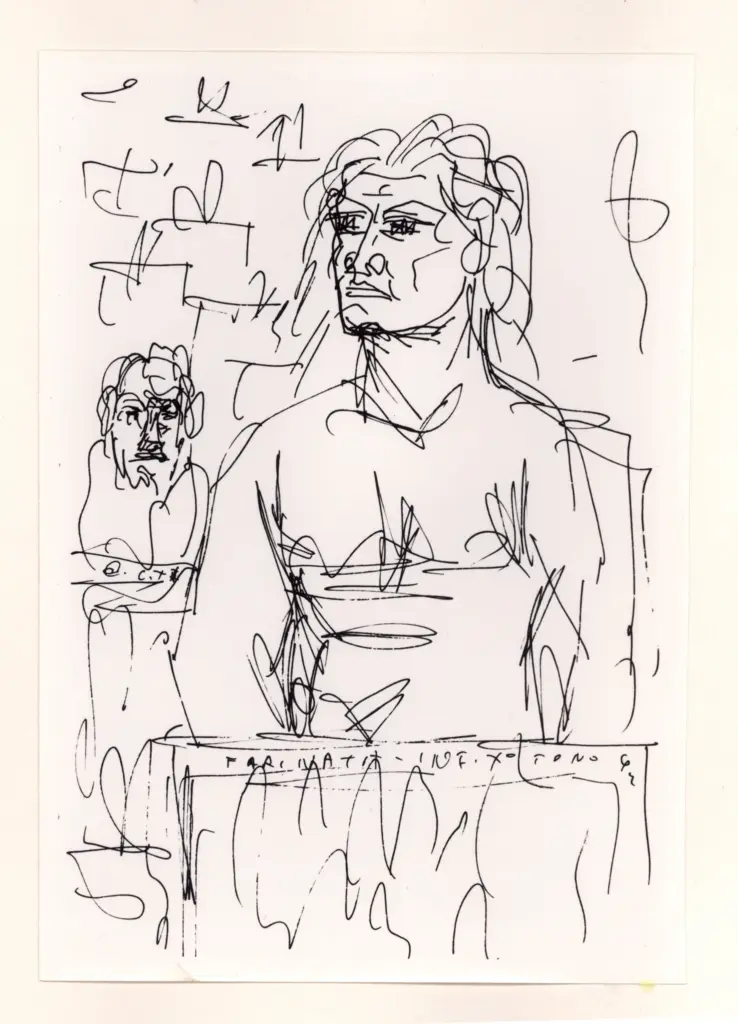 Anonimo , Zancanaro, Antonio - sec. XX - Inferno X - Farinata , fronte