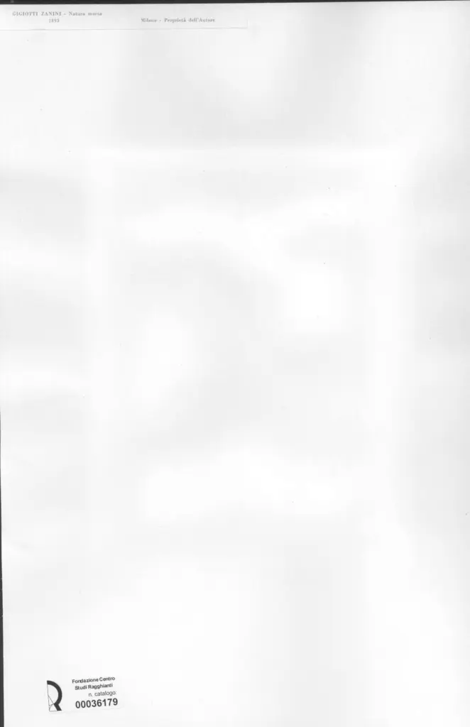 Anonimo , Zanini, Gigiotti - sec. XIX - Natura morta , retro