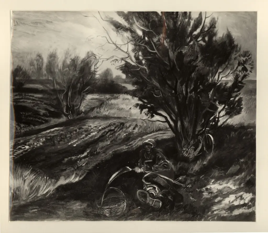 Zigaina, Giuseppe , Paesaggio friulano con falce