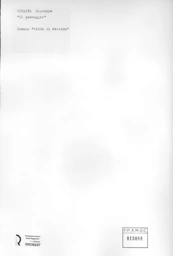 Anonimo , Zigaina, Giuseppe - sec. XX - Il paesaggio , retro