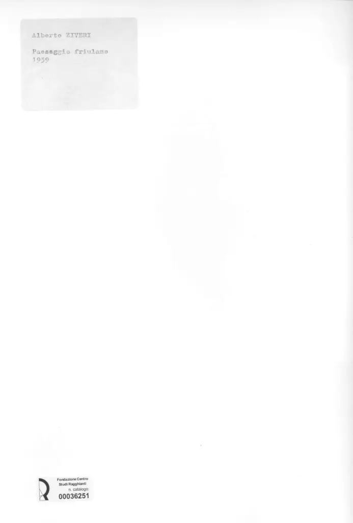 Anonimo , Ziveri, Alberto - sec. XX - Paesaggio friulano , retro