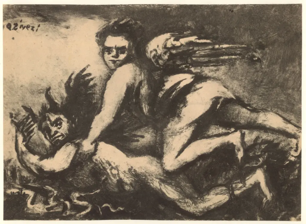 Anonimo , Ziveri, Alberto - sec. XX - La cacciata di Lucifero , fronte