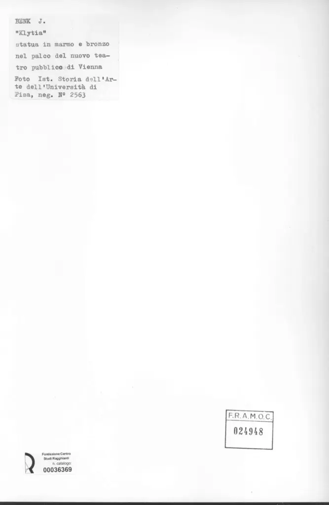 Anonimo , Benk, Johannes - sec. XIX - Klytia , retro