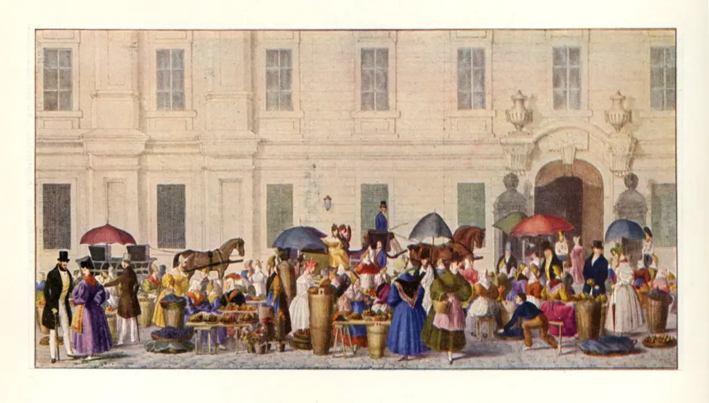 v.Bensa, A.R. , Der Obstmarkt am Hof in Wien -