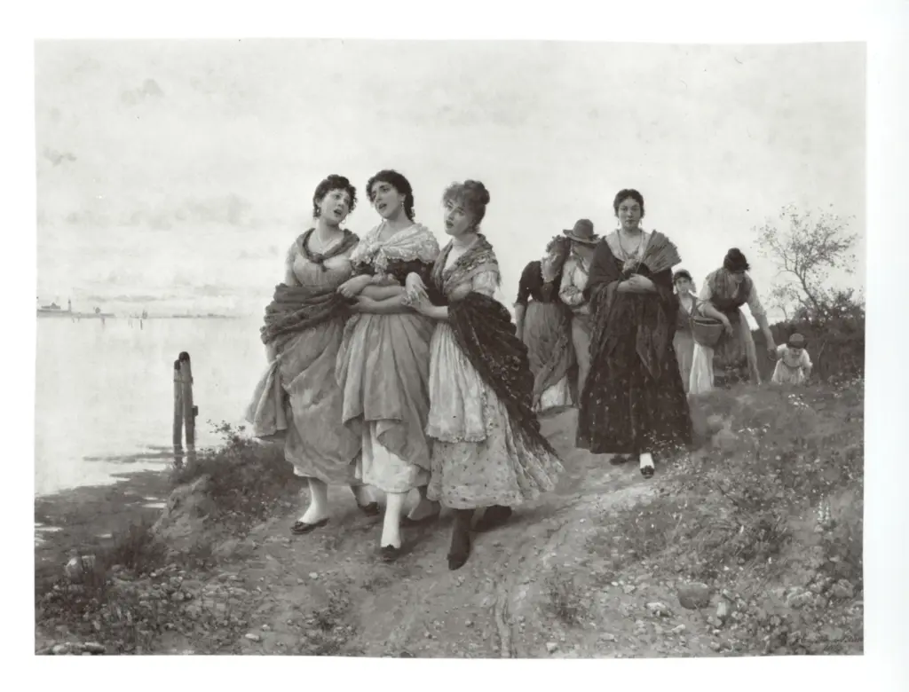 Anonimo , de Blaas, Eugene - sec. XIX - Le promenade des chanteuses , fronte