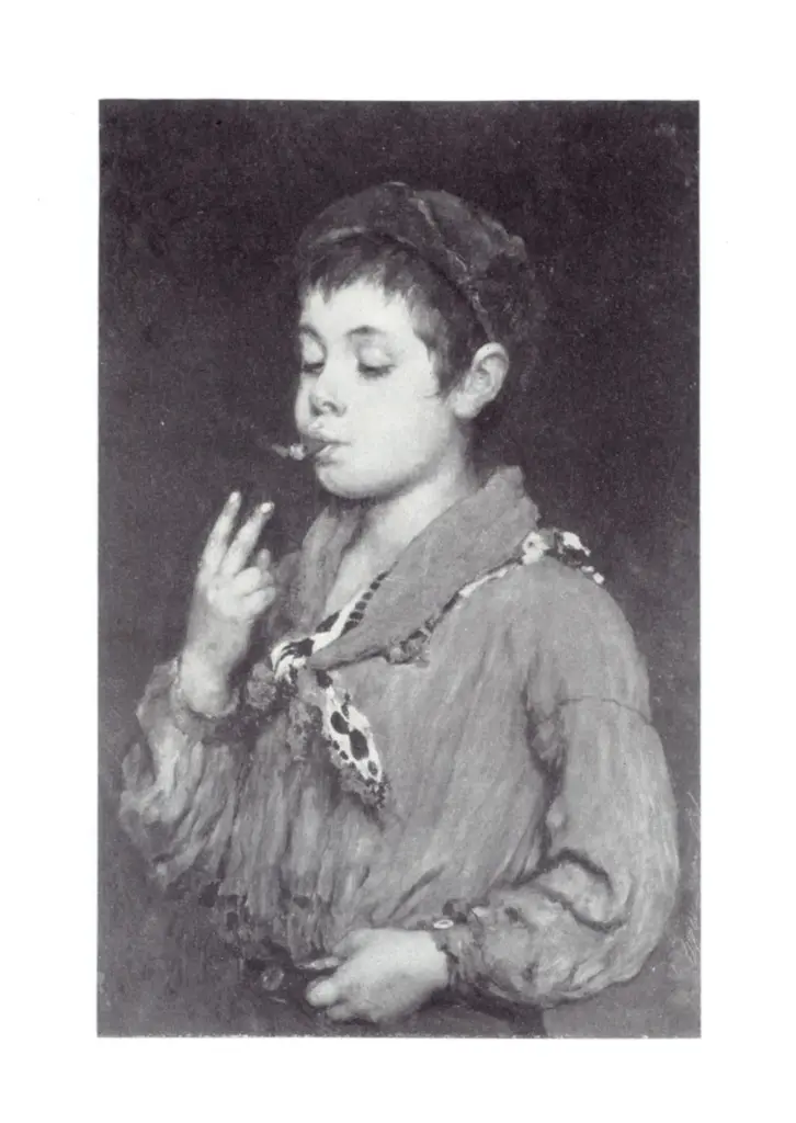 Anonimo , de Blaas, Eugene - sec. XIX/ XX - The First Smoke , fronte