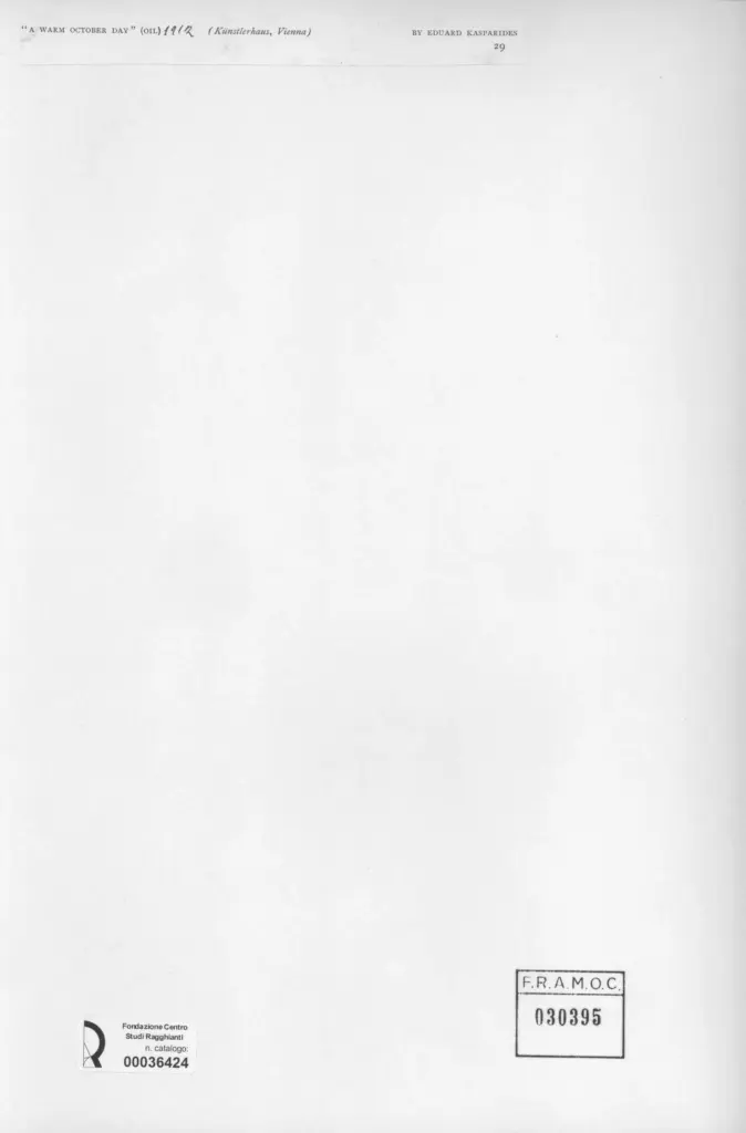 Anonimo , Kasparides, Eduard - sec. XX - A warm october day , retro