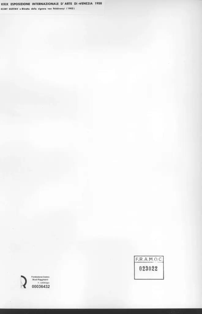 Anonimo , Klimt, Gustav - sec. XX - Ritratto della signora von Fels&ouml;vanyi , retro