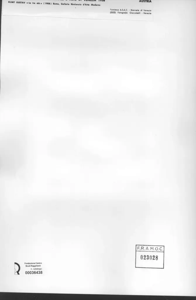 Giacomelli , Klimt, Gustav - sec. XX - Le tre età , retro