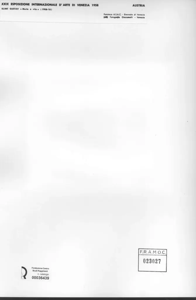 Giacomelli , Klimt, Gustav - sec. XX - Morte e vita , retro