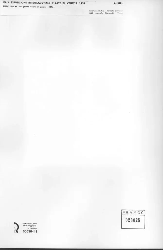 Giacomelli , Klimt, Gustav - sec. XX - Il grande vivaio di pesci , retro