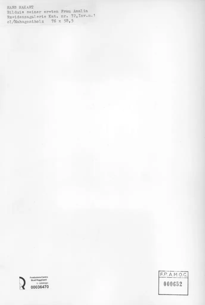 Anonimo , Makart, Hans - sec. XIX - Bilduis seiner ersten Frau Amalia , retro