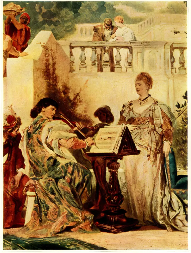 Makart, Hans , Siesta am Hofe der Medici (Ausschnitt)