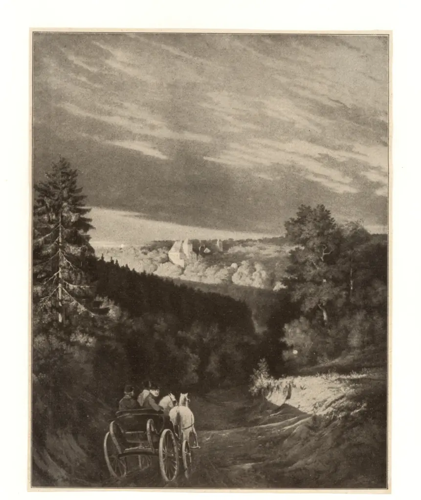 Anonimo , von Raysky, Ferdinand - sec. XIX - Schloss bieberstein in morgenbeleuchtung , fronte