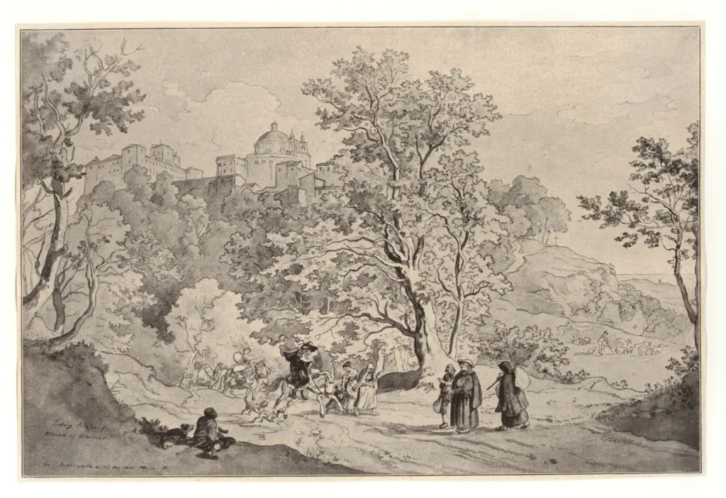 Richter, Adrian Ludwing , Arriccia presso Genzano