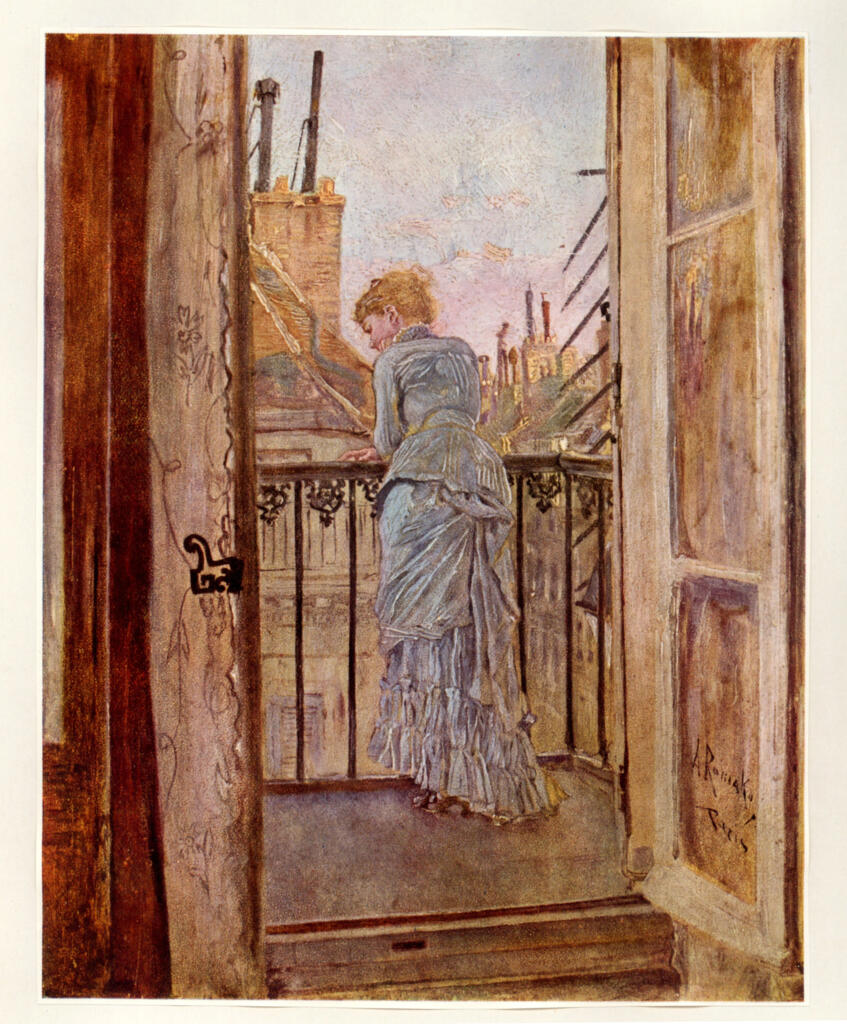 Anonimo , Romako, Anton - sec. XIX - Auf dem Balkon , fronte