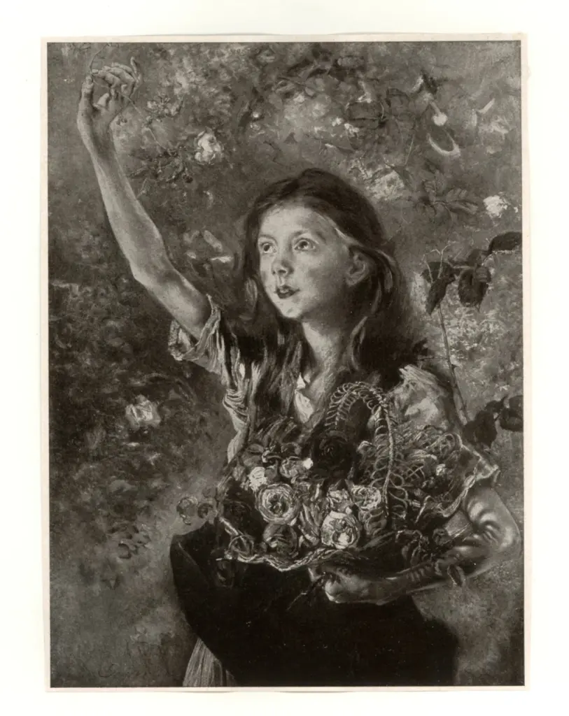 Anonimo , Romako, Anton - sec. XIX - Ragazza con rose , fronte