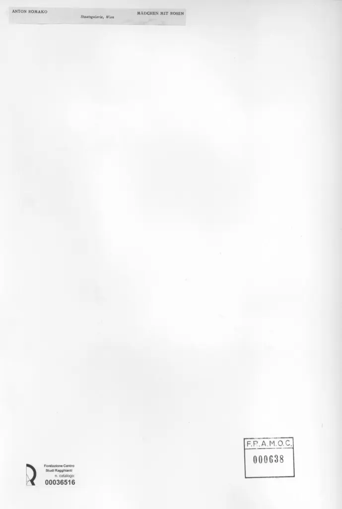 Anonimo , Romako, Anton - sec. XIX - Ragazza con rose , retro